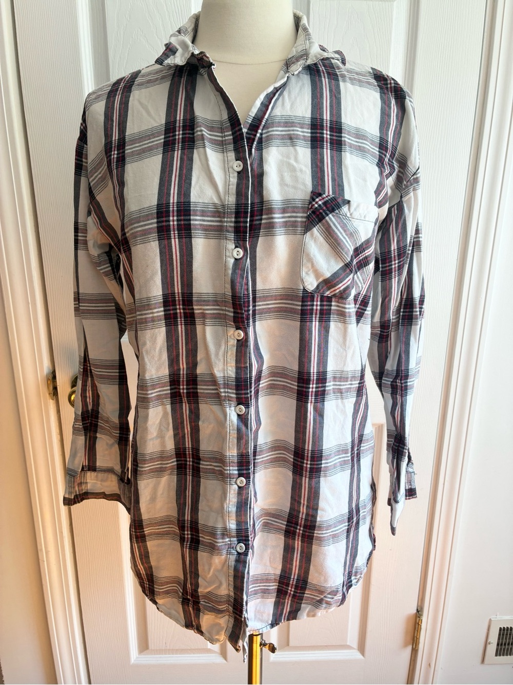 La Senza Plaid Button Down Flannel Shirt